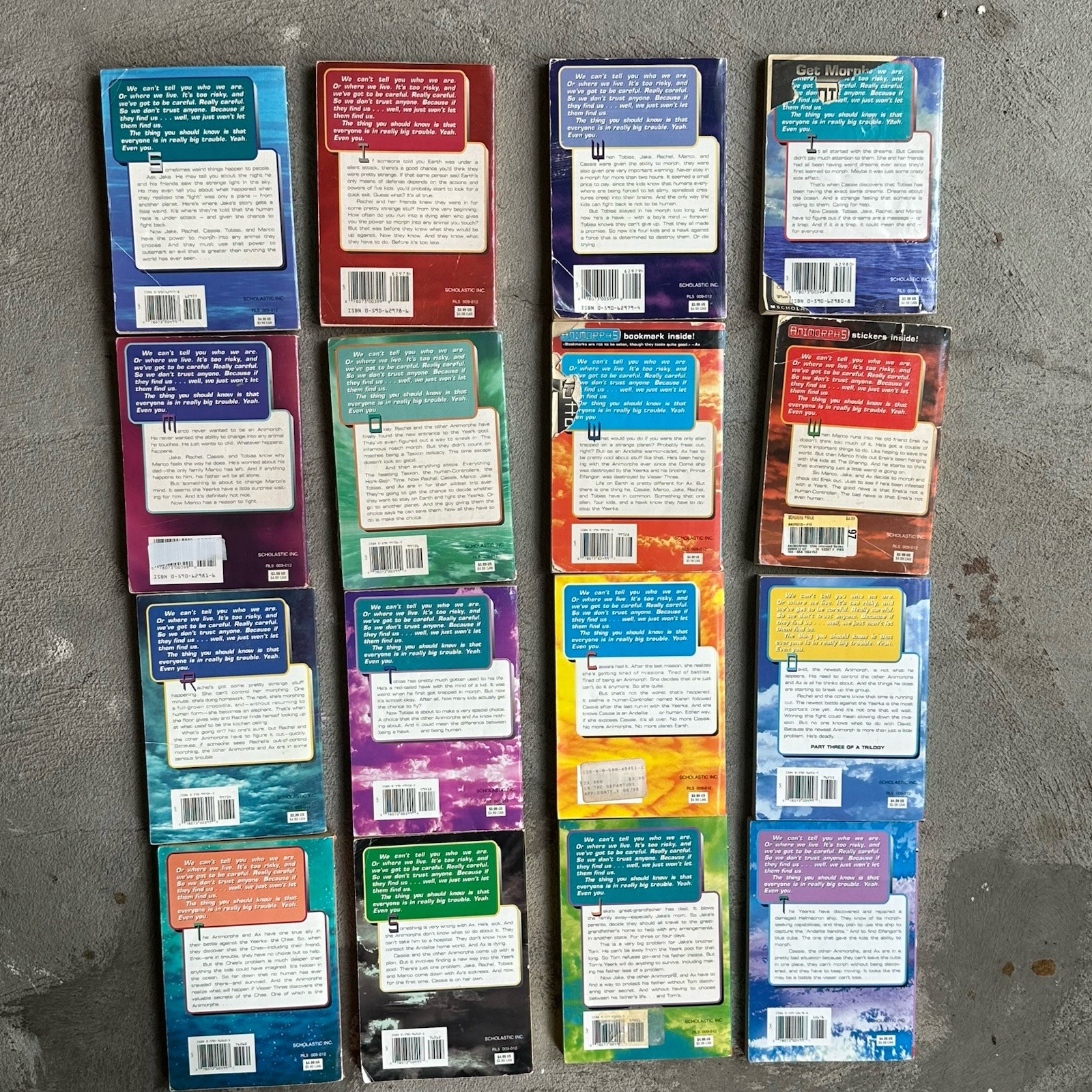 Animorphs Series Books Lot of 16 K.A. Applegate 90s Scholastic Paperback