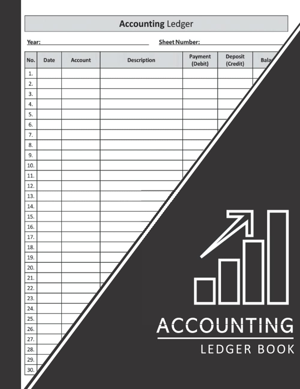 Accounting Ledger Book: Large Simple Accounting Ledger Book 100 Pages / 6 Column