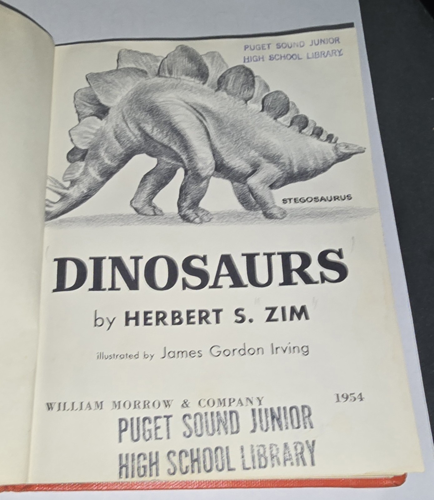 DINOSAURS True First Edition 1954 by Herbert S Zim Hardcover RARE School Library
