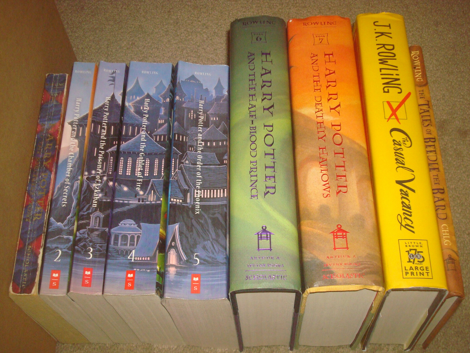 Harry Potter Book LOT Complete Series Set Beedle Bard Casual Vacancy J K Rowling