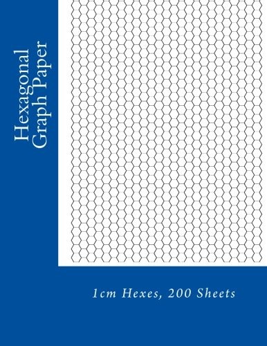 HEXAGONAL GRAPH PAPER: 1CM HEXES, 200 SHEETS By Paul M Fleury **BRAND NEW**