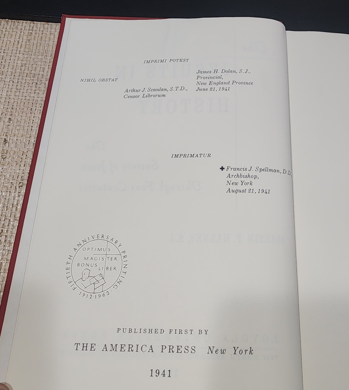 The Jesuits In History Martin P Harney 1962 Loyola University Press