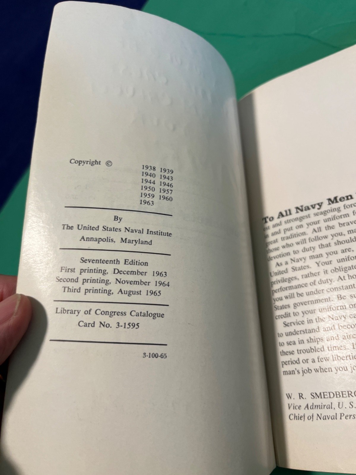 THE BLUEJACKETS’ MANUAL 17th EDITION By Naval Institute Press 1965 Navy