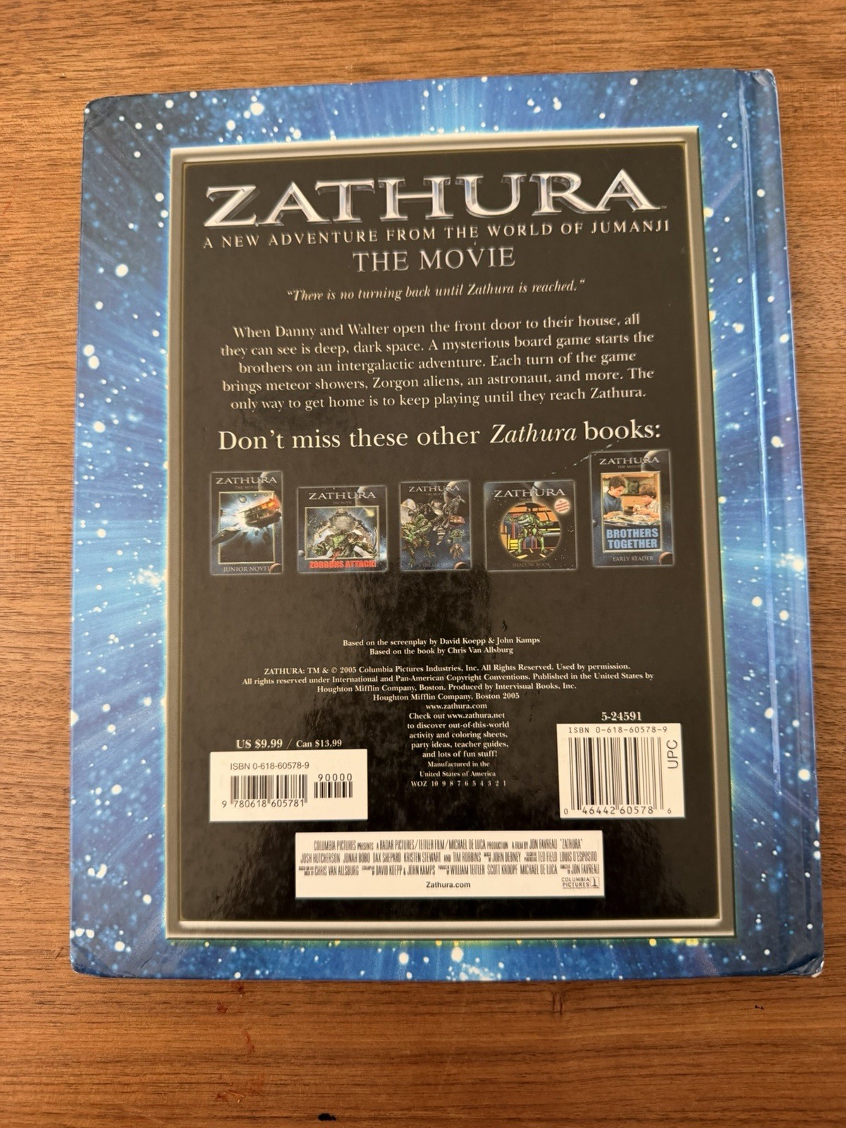 ZATHURA THE MOVIE. 2005 DELUXE STORYBOOK. COLUMBIA PICTURES. HARDCOVER BOOK