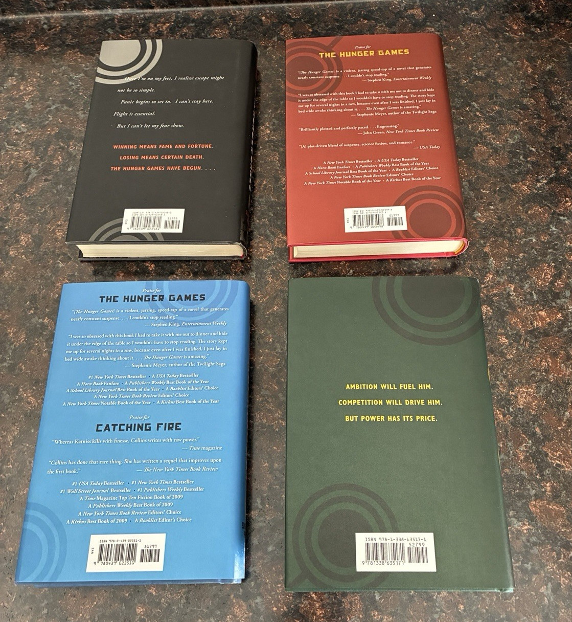 The Hunger Games Trilogy + Songbirds/Snakes – First Edition Hardcovers w/DJs