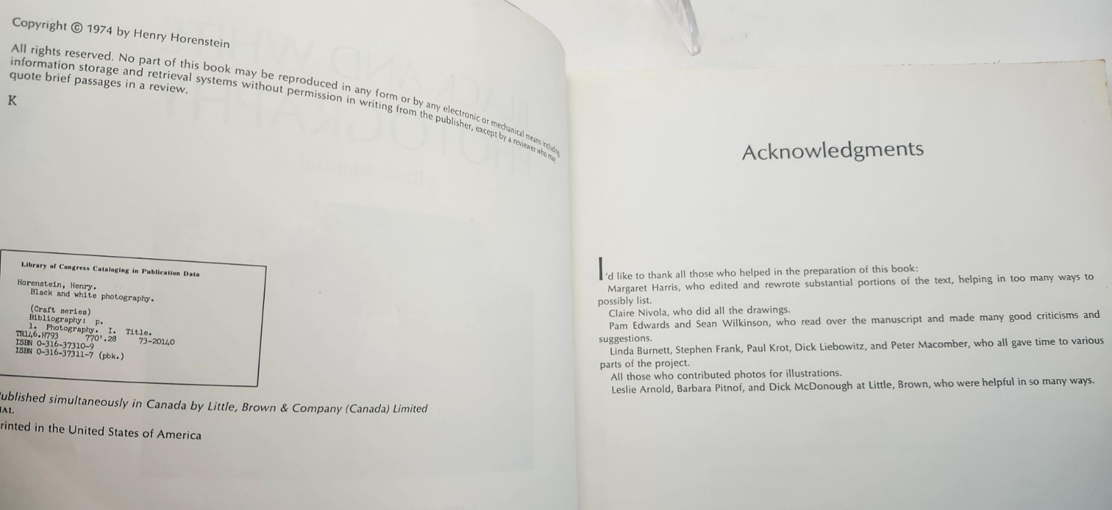 Black and White Photography: A Basic Manual by Henry Horenstein Paperback, 1974