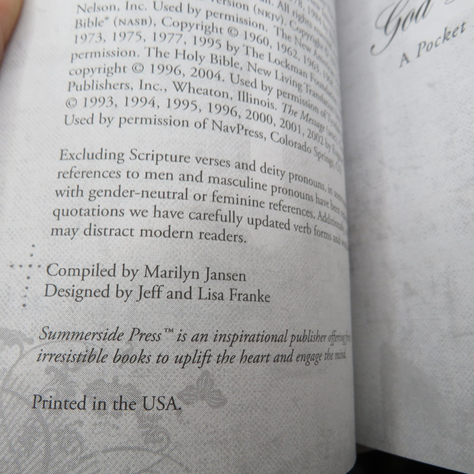 God Loves You by Ellie Claire (2011, Trade Paperback) -Presentation page Used