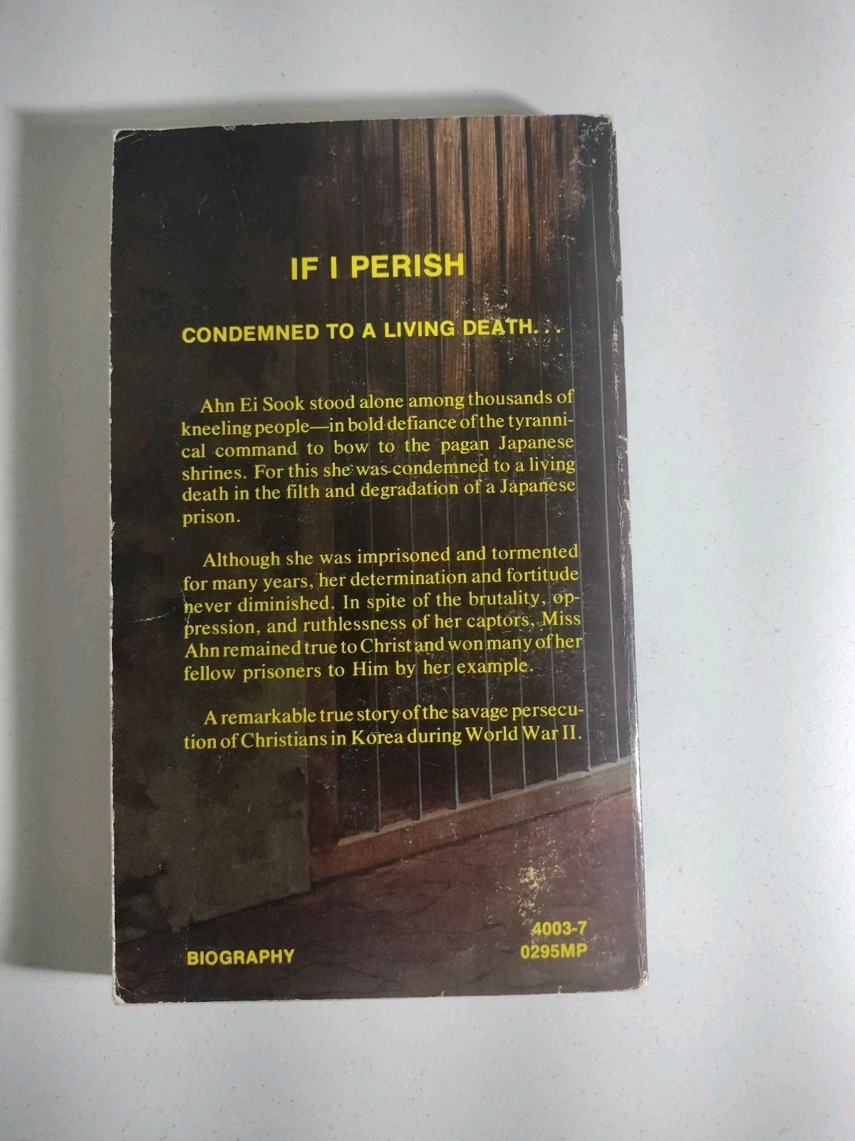 If I Perish – Esther Ahn Kim (Ahn Ei Sook) – Moody Press 1979 Paperback