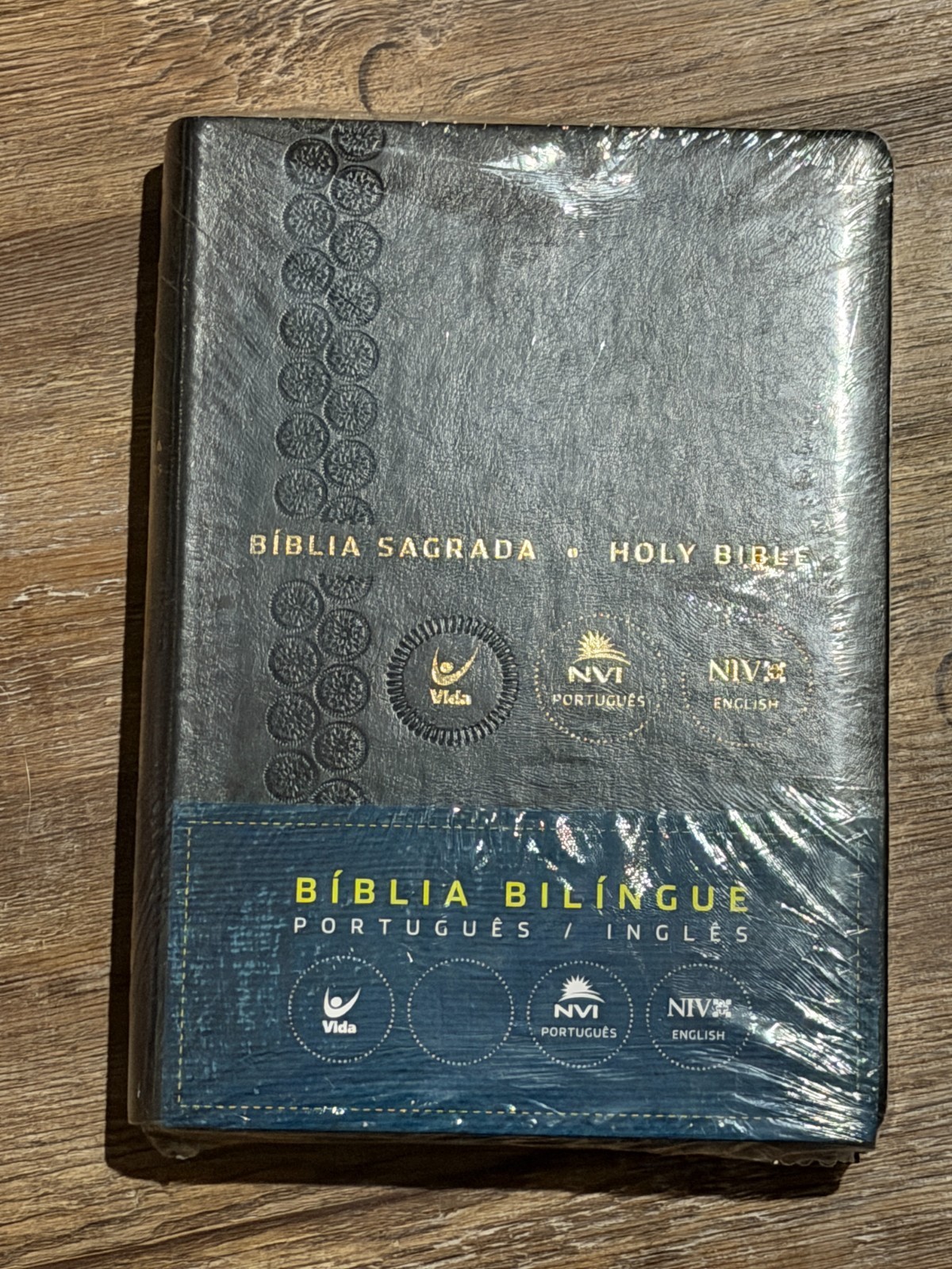 NIV HOLY BIBLE BIBLIA BILINGUE SAGRADA INGLES (ENGLISH) / PORTUGUES BLK LEATHER
