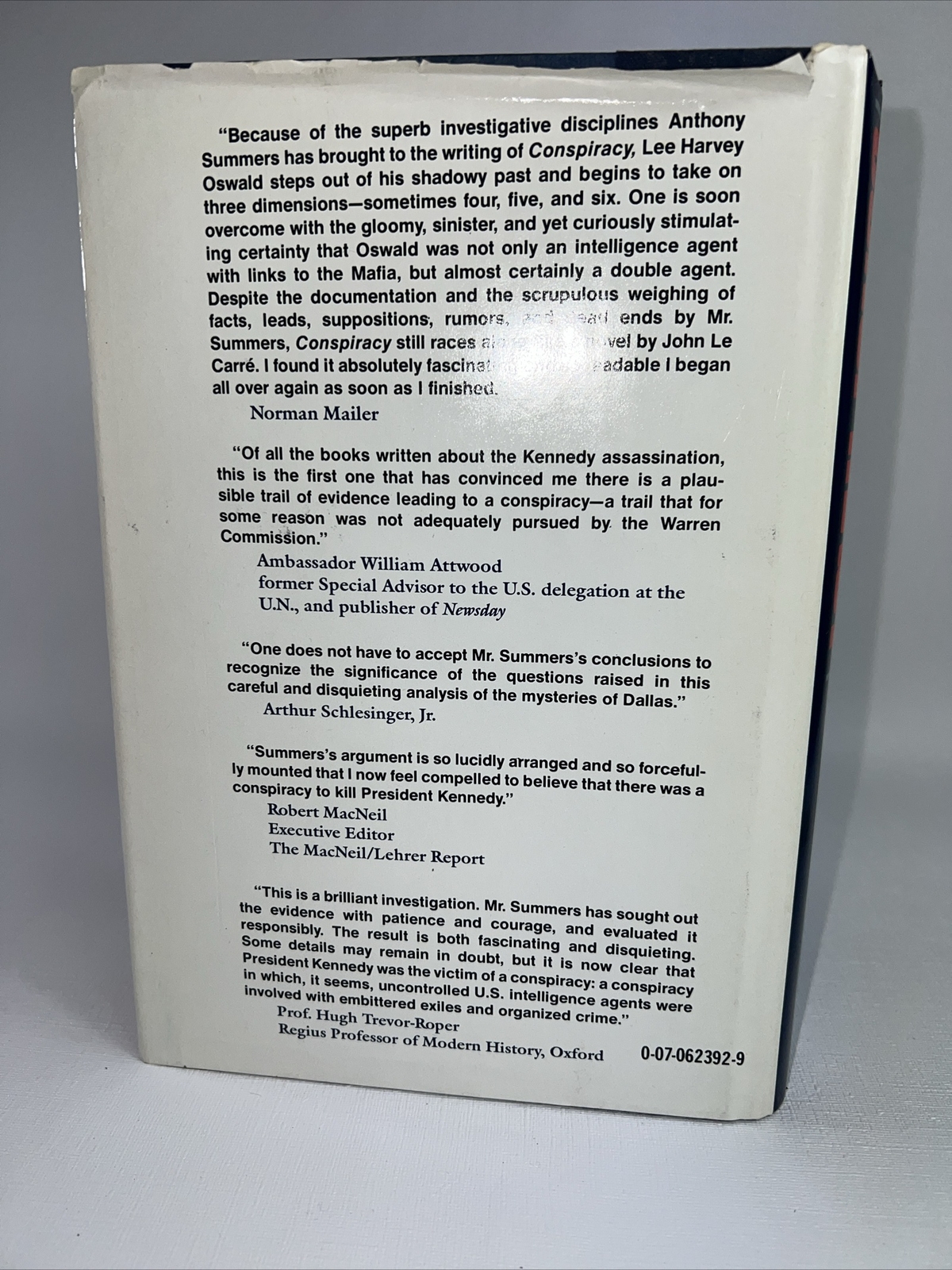Conspiracy by Anthony Summers 1st Edition 1980 Hardcover