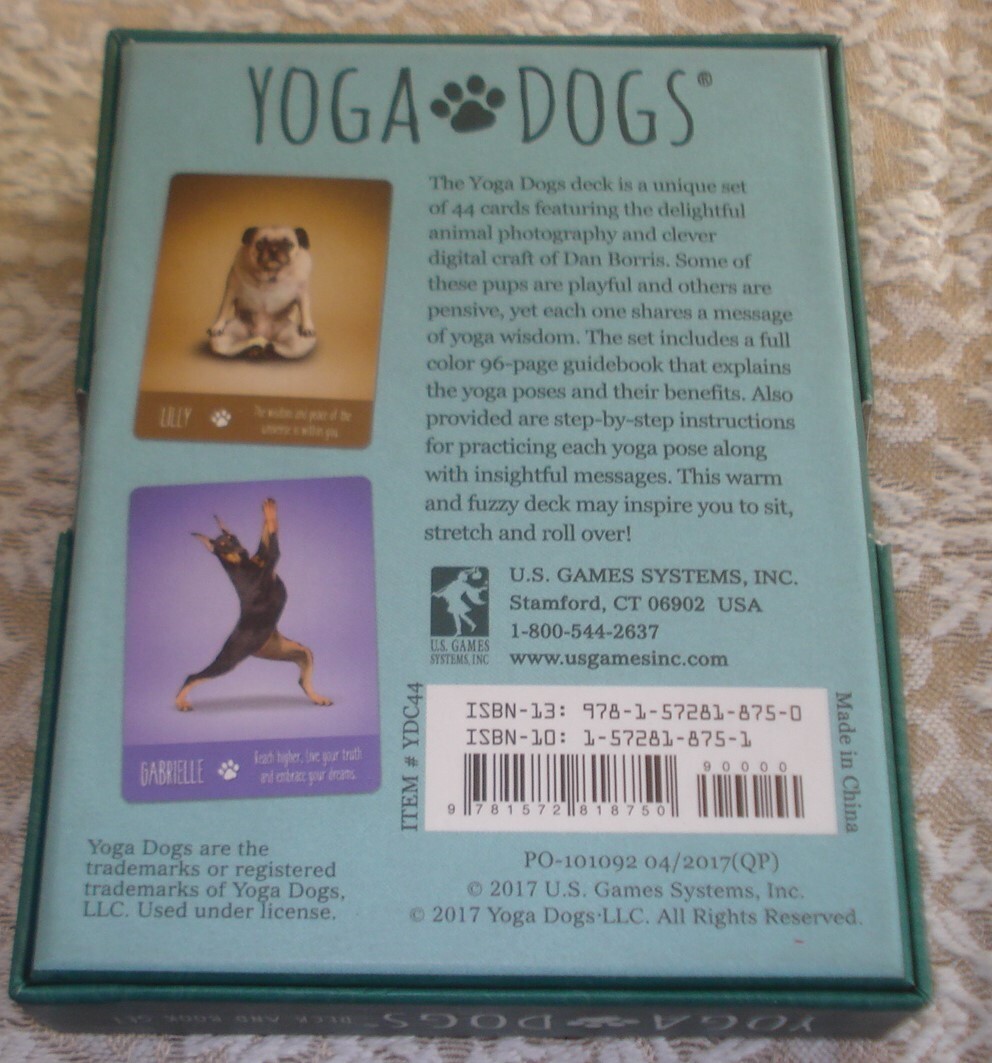 YOGA DOGS Book & Card Set Written by Alison DeNicola 96 pages 44 Cards 2017