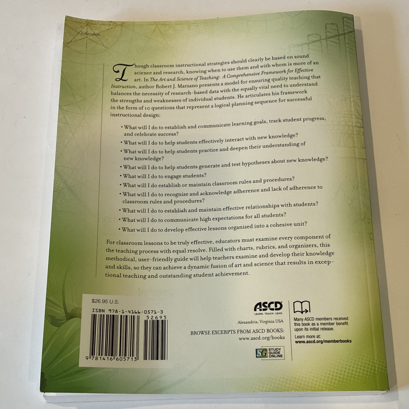 Robert J. Marzano The Art and Science of Teaching PB ASCD 2007