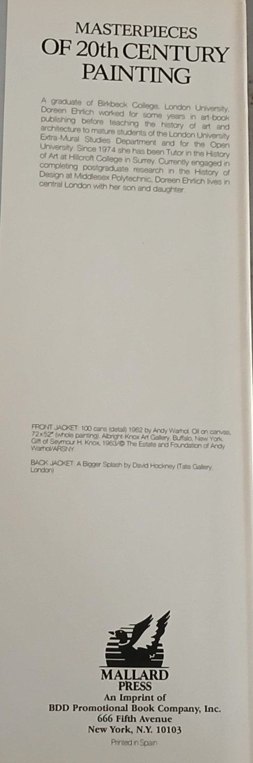 Masterpiece Of 20th Century Painting By Doreen Ehrlich Hardcover 191 Pages