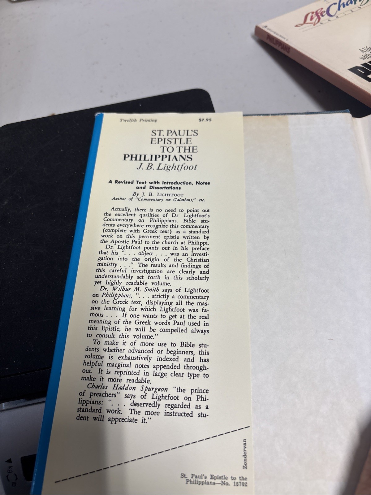 PHILIPPIANS (Greek Text with Commentary) – J.B. Lightfoot – Excellent