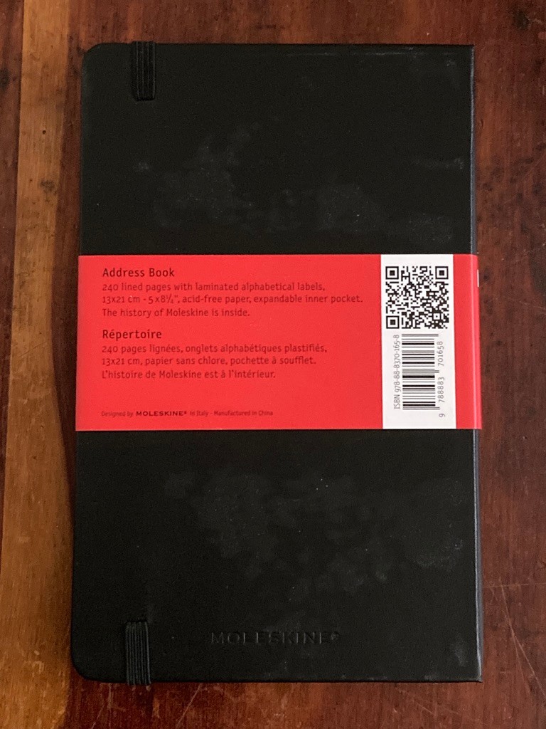 Moleskine Classic Desk Pro Address Book Large Black Hard Cover 5″ x 8.25″