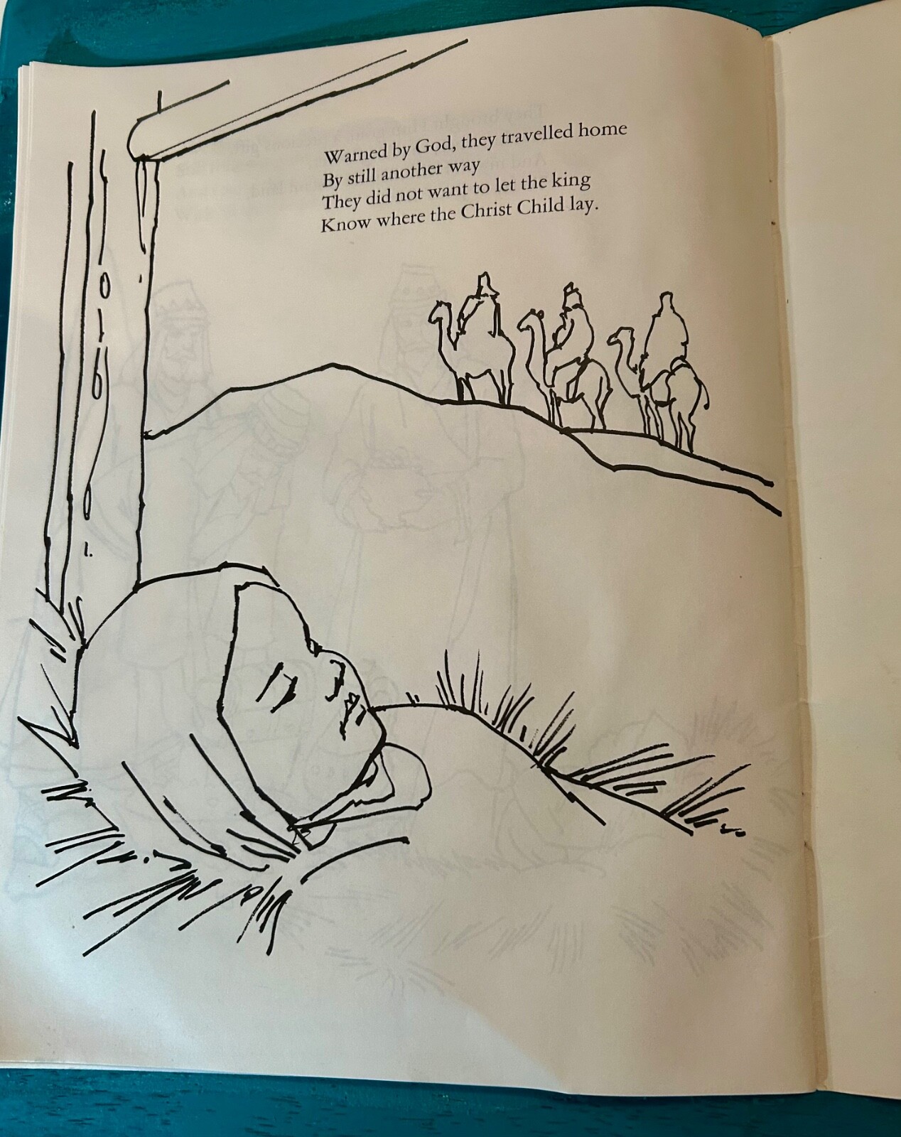 *Rare* THE NATIVITY a bible story to color Warner Press 1970’s VTG Never Used