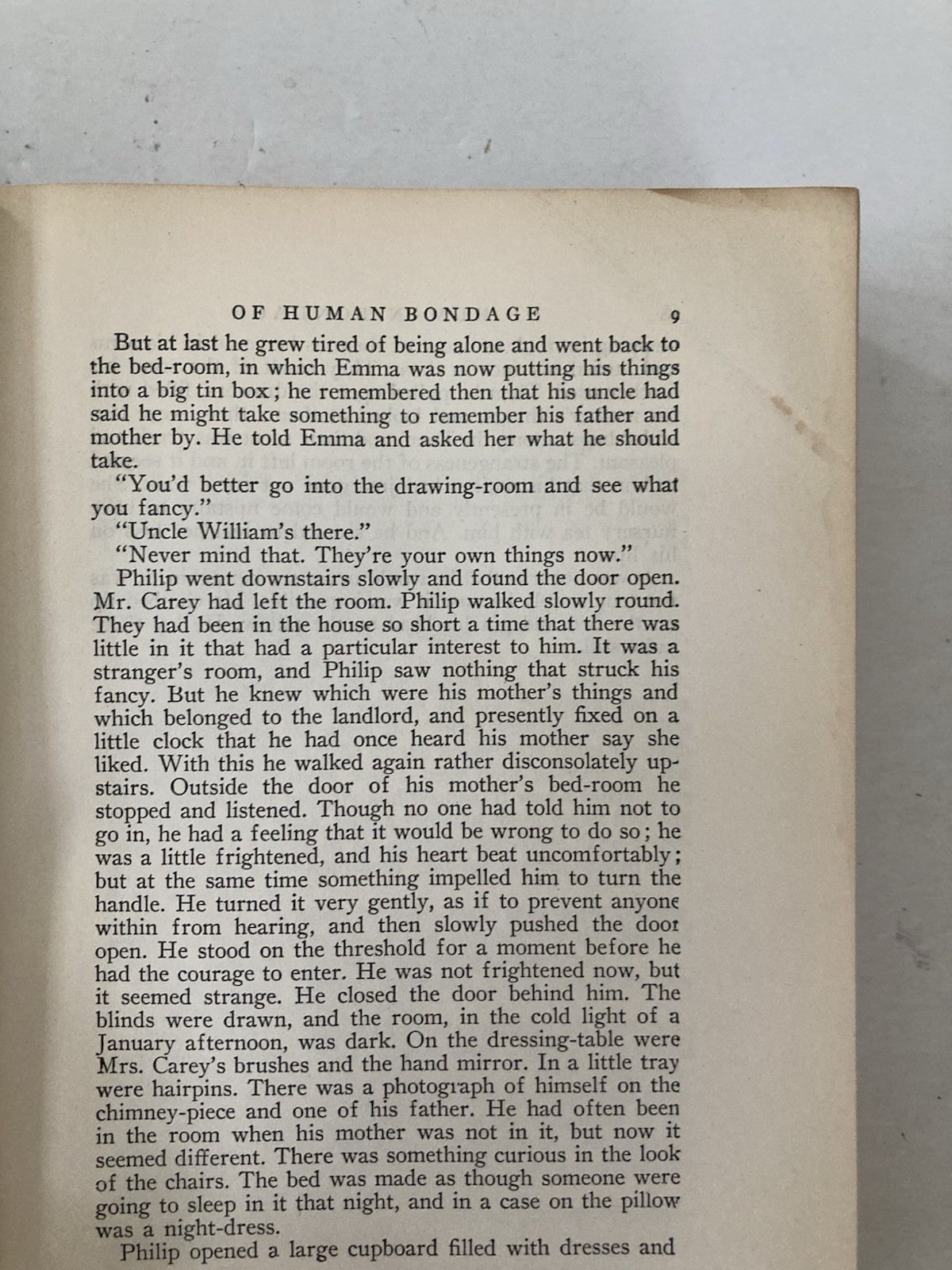Antique 1915 Of Human Bondage by W. Somerset Maugham Hardcover Book