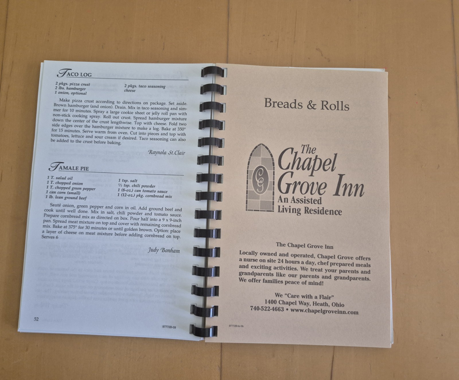 A Taste of Downtown Newark Ohio Assoc. Cookbook 2009 Morris Press Spiral Bound