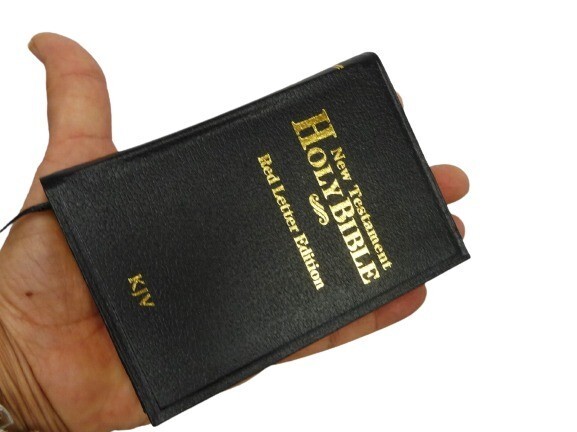 The Holy Bible KJV Pocket Sized New Testaments Faux Black Leather Red Letter