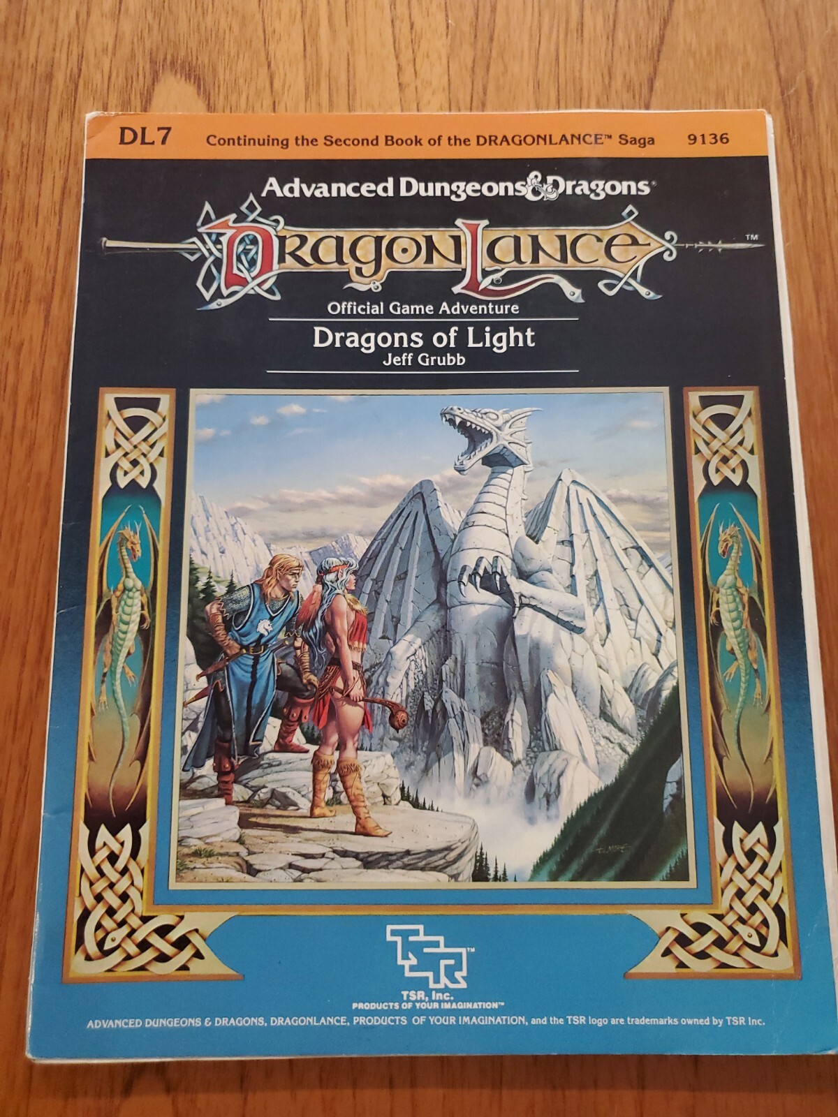 TSR AD&D Dragonlance DL7 Dragons of Light W/Map 9136 Missing character flap