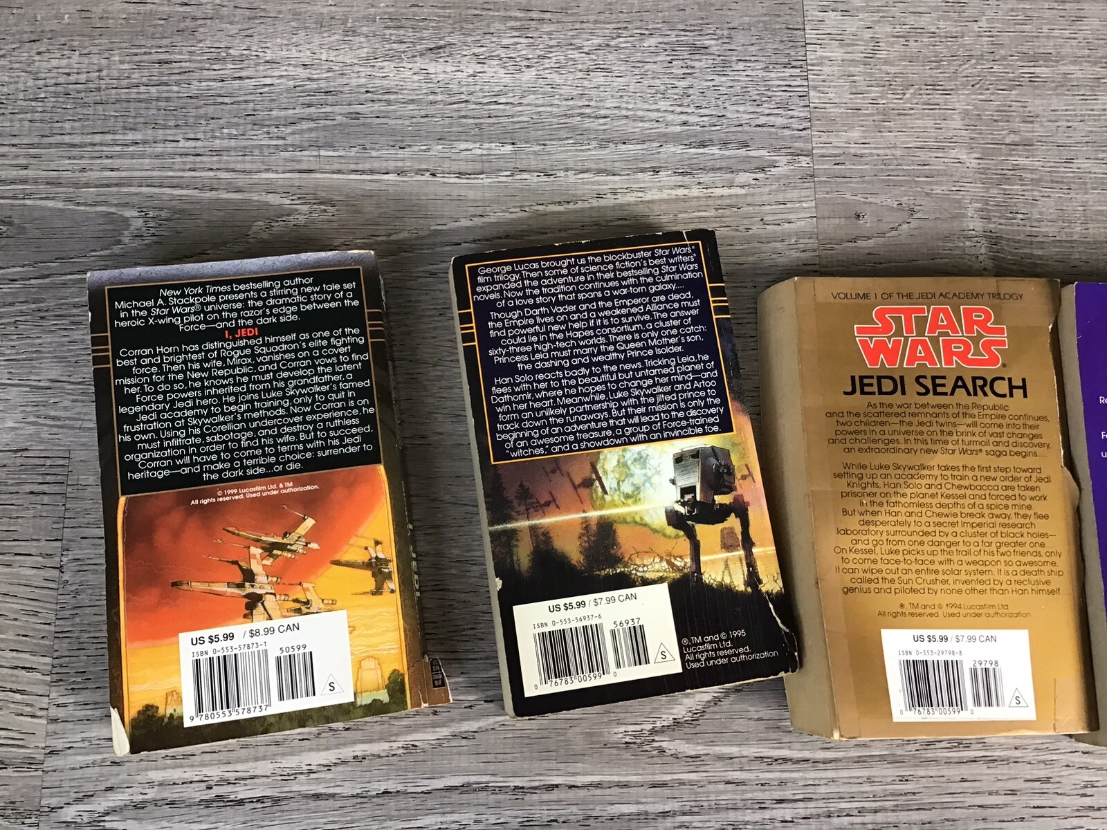 Star Wars Book Lot of 6 – I Jedi, The New Rebellion, Jedi Search Softcover Books