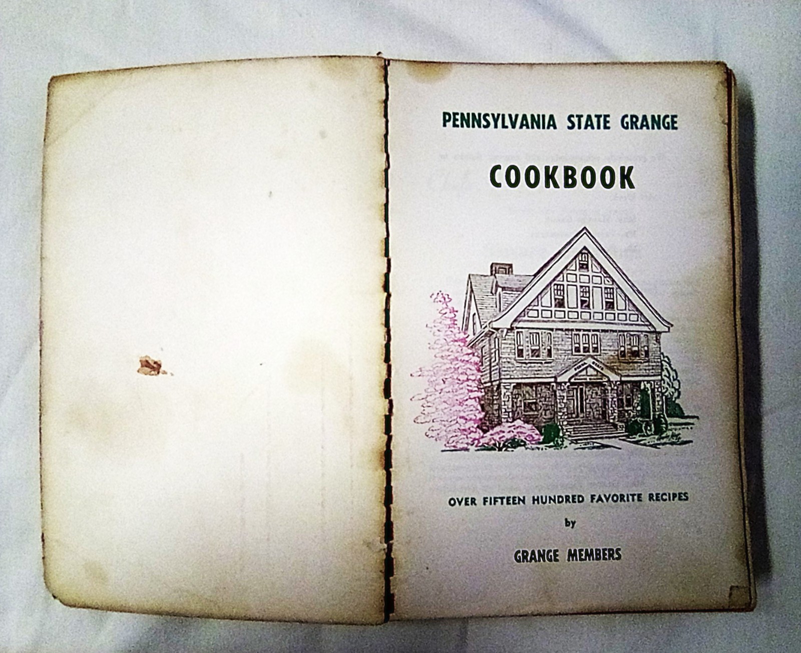 Vintage (1972) Grange Pennsylvania State Cookbook 536 Pages Over 1500 Recipes