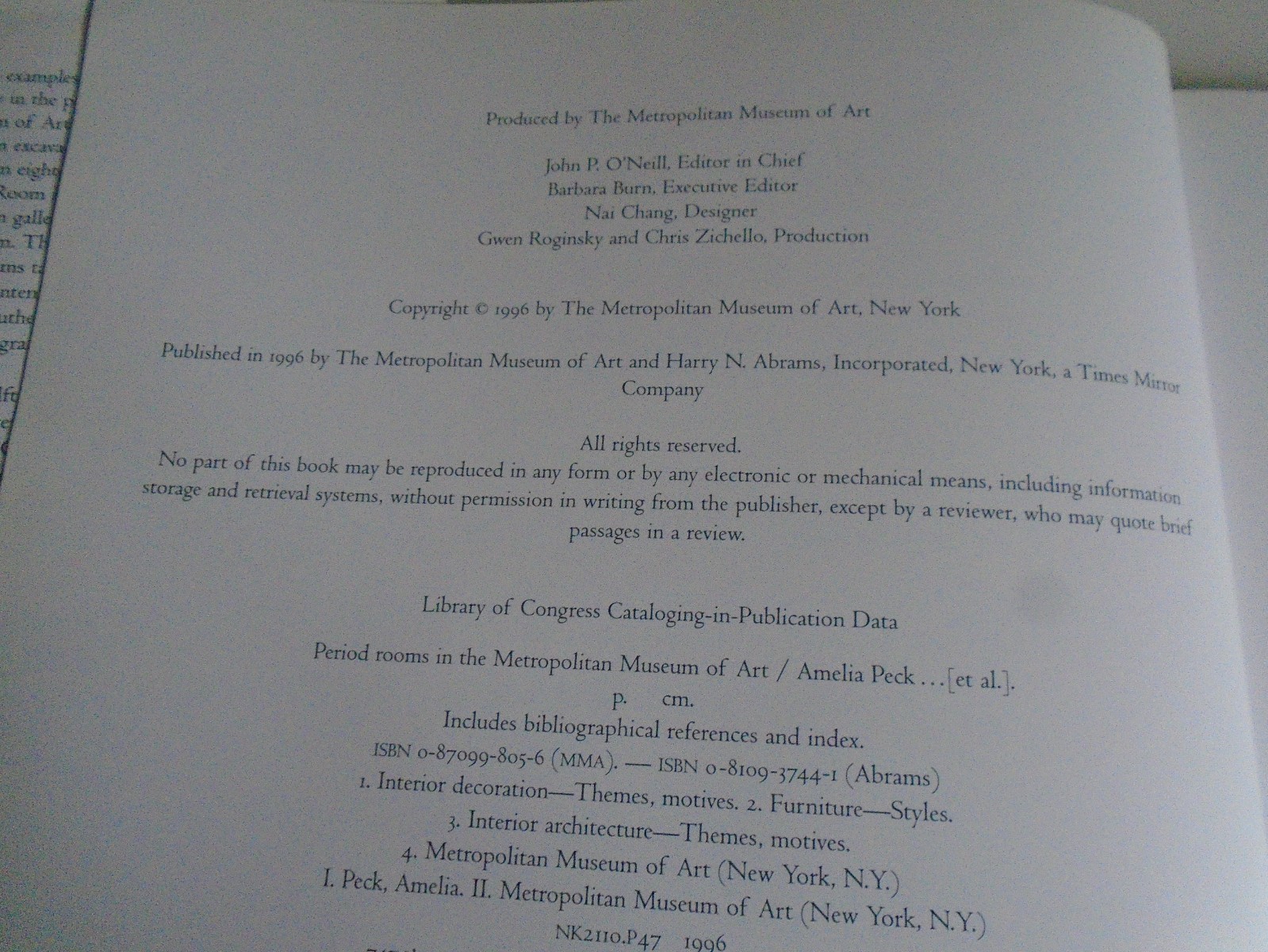 Period Roms In The Metropolitan Museum of Art, 1996 1st Edition, 312 Pages