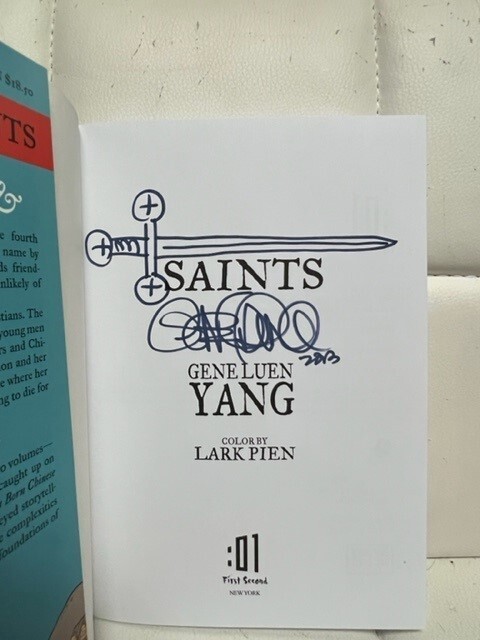Saints autographed Book by Gene Luen Yang signed book