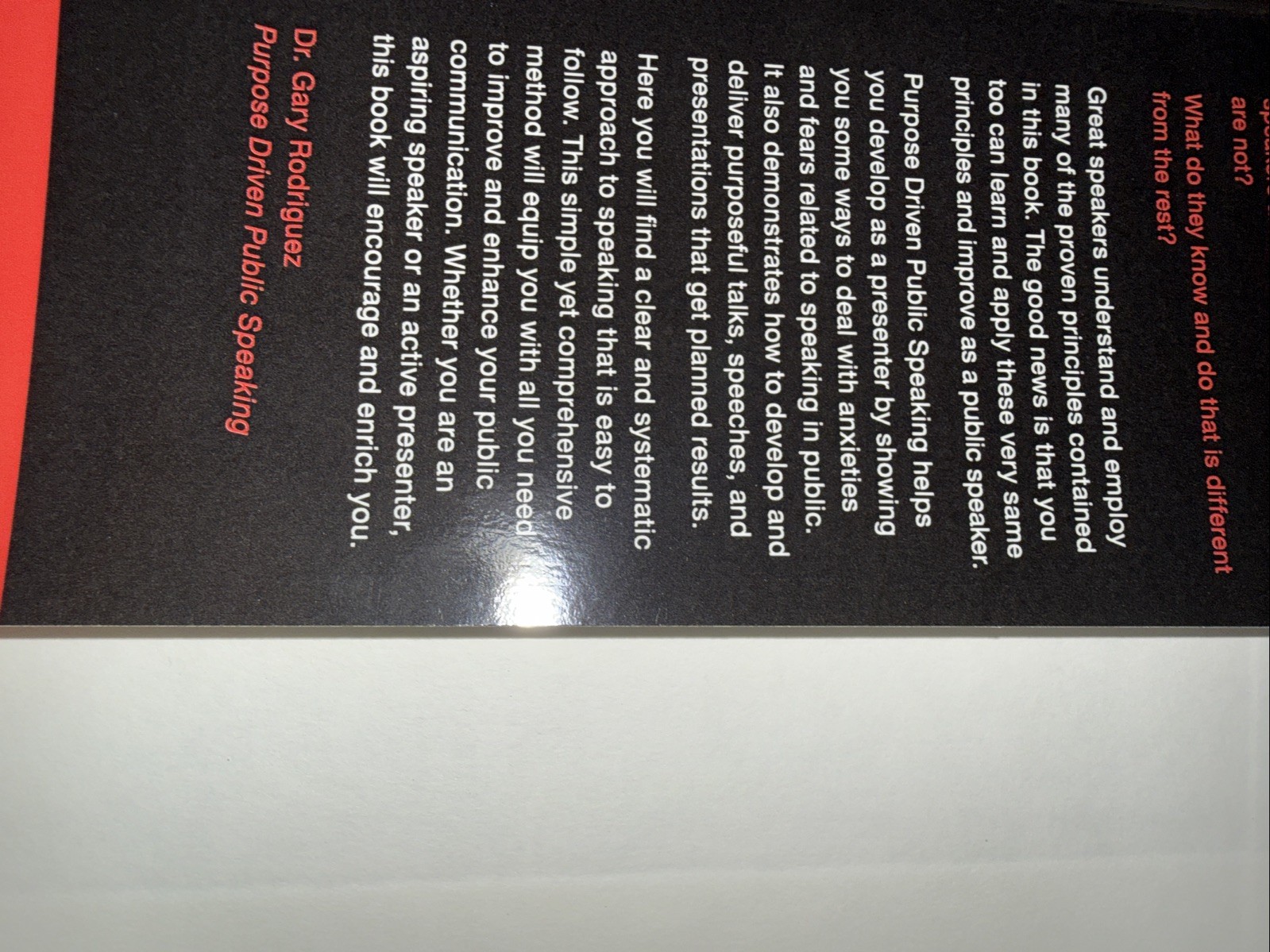 PURPOSE-CENTERED PUBLIC SPEAKING: HOW TO DEVELOP AND By Gary Rodriguez