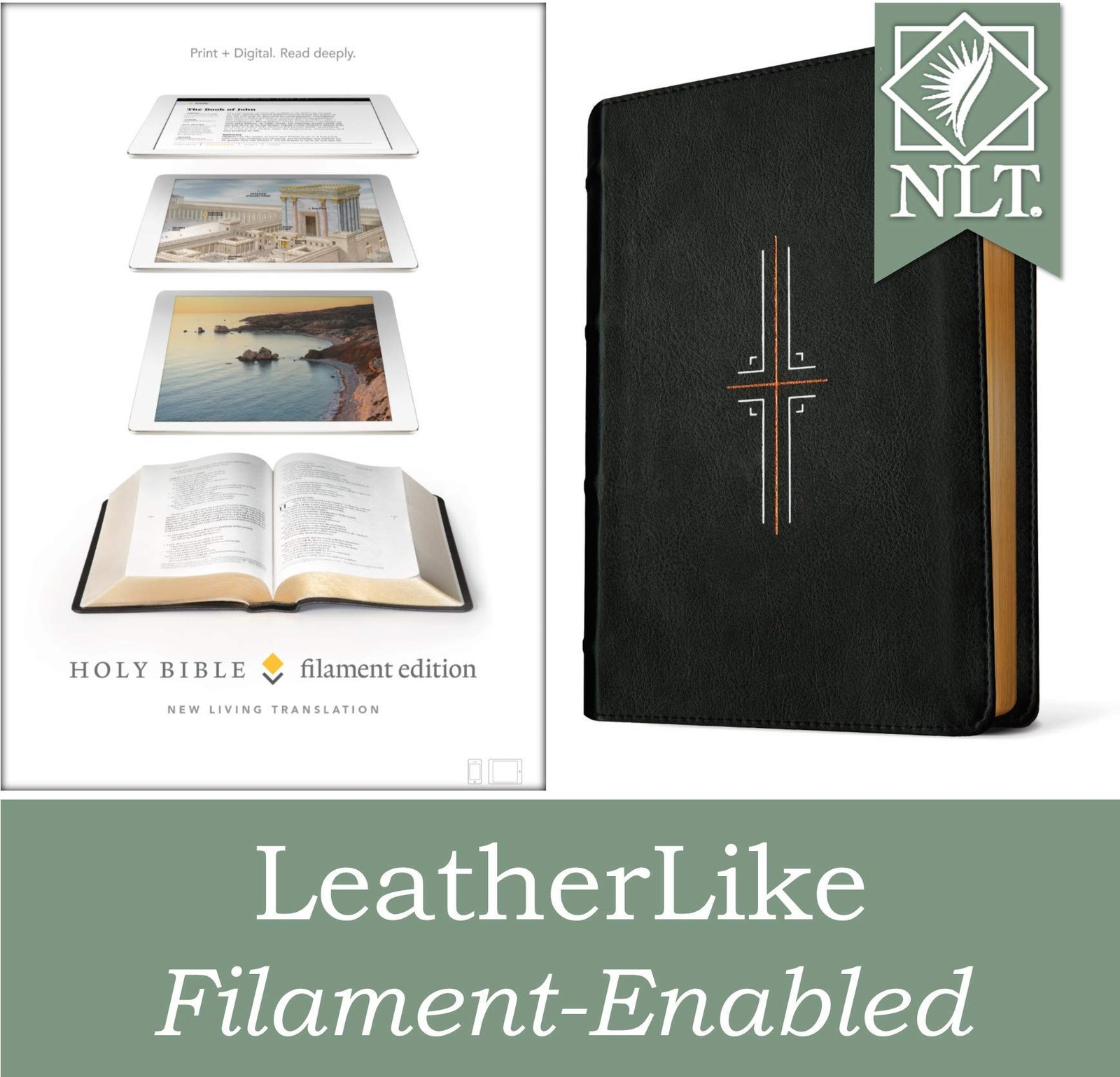 Filament Bible NLT (LeatherLike, Black): The Print+Digital Bible
