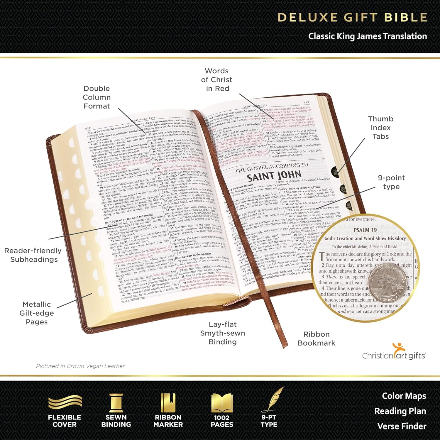 Medium Brown KJV Deluxe Bible with Thumb Index BRAND NEW in Shrink Wrap!!!