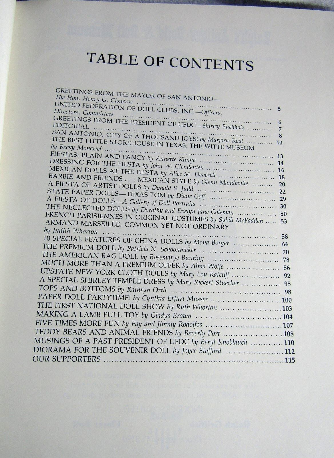 UFDC Fiesta of the Dolls BOOK, San Antonio 1984, 164 pages