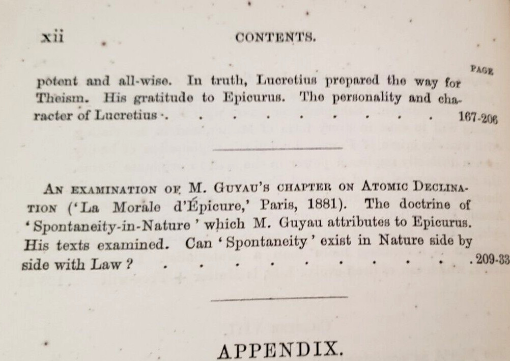 1872 Masson LUCRETIUS’ ATOMIC THEORY & MODERN SCIENCE,Evolution,Atoms,Philosophy