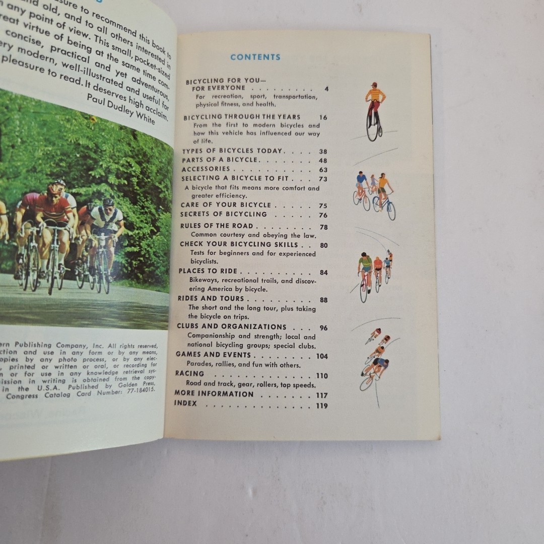 Bicycling: A Golden Guide Book PB ~1972 Small Golden Press 🚲 1st Print