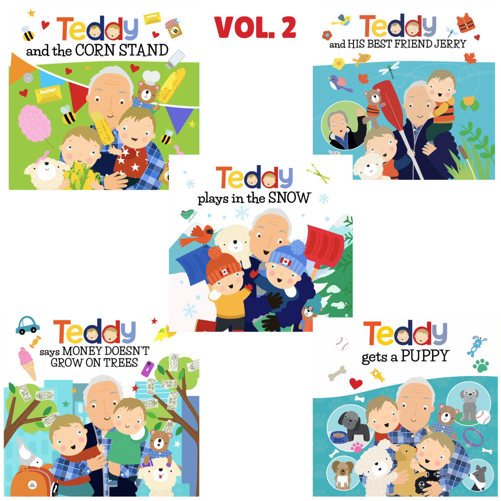 New Teddy Vol. 1 & Vol. 2 10-Book Illustrated Box Set Picture Books Ryan Cohen