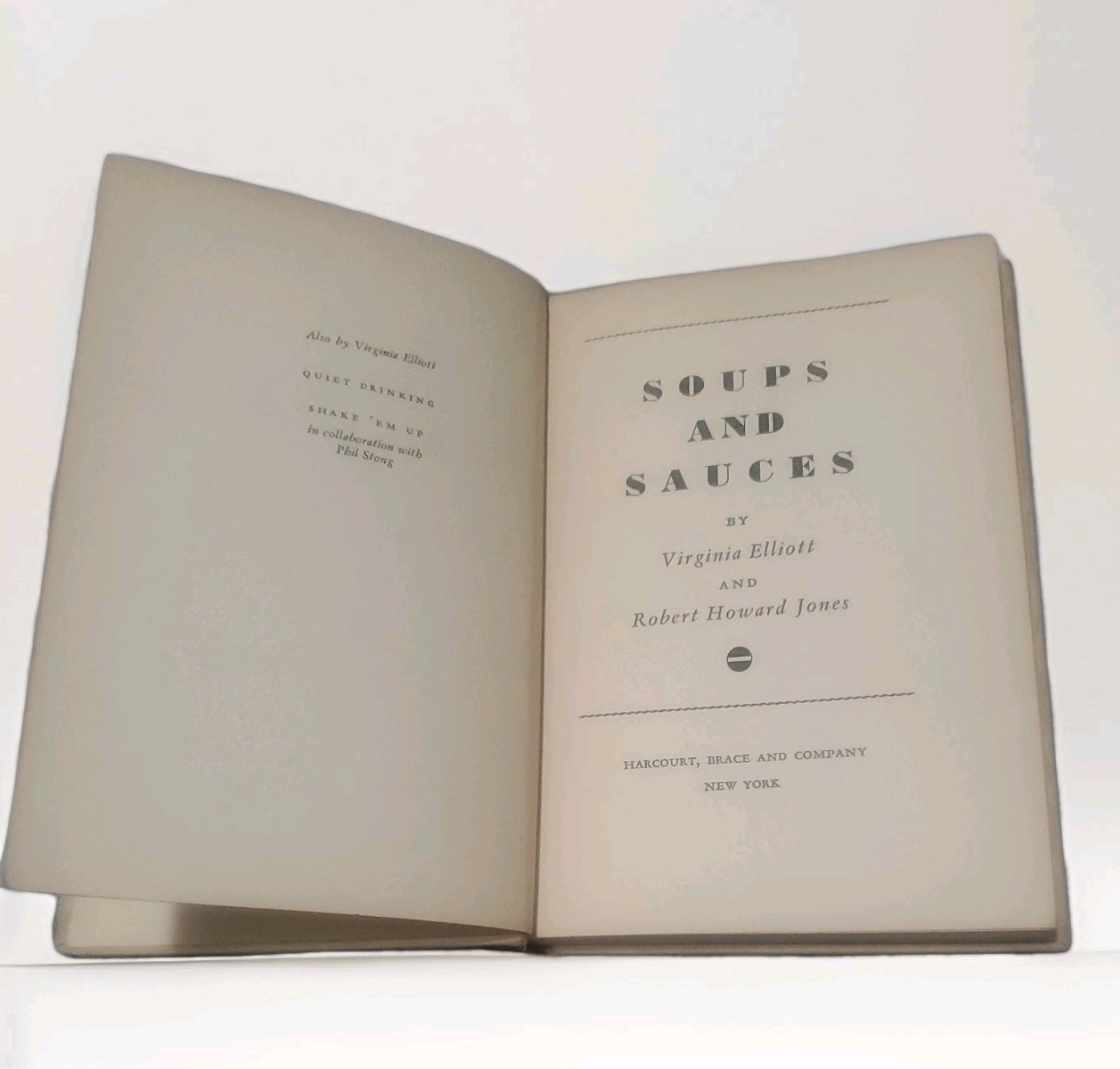 Soups & Sauces 1934 Cookbook Ex Lib By Virginia Elliott & Robert Jones