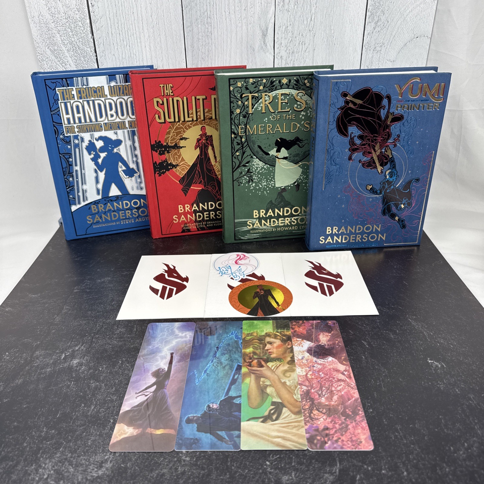 Brandon Sanderson Secret Projects 1-4 Premium Hardcover Set Kickstarter + Extras