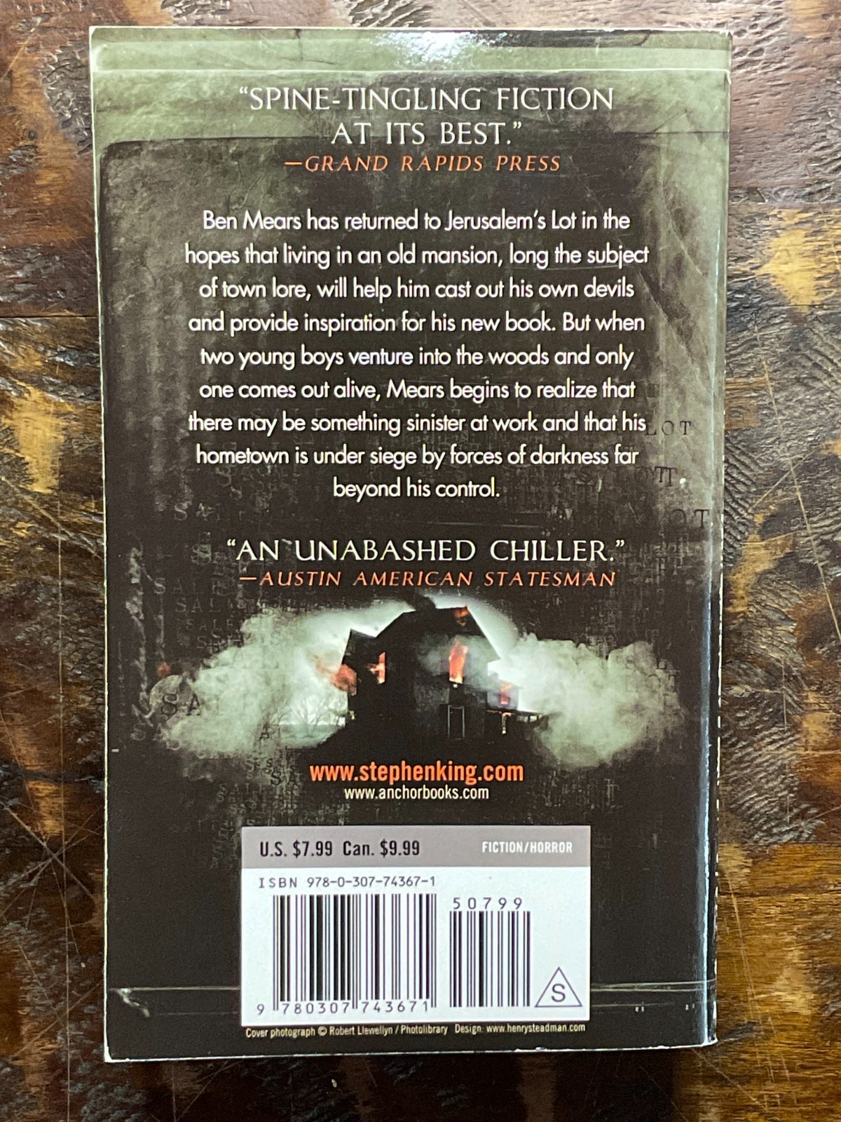 2011 Salem’s Lot by Stephen King-Classic Horror Paperback-Second Novel