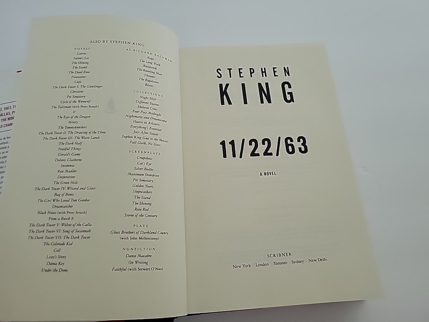 11/22/63: A JFK Novel by Stephen King 1st Edition 1st Print Hardcover