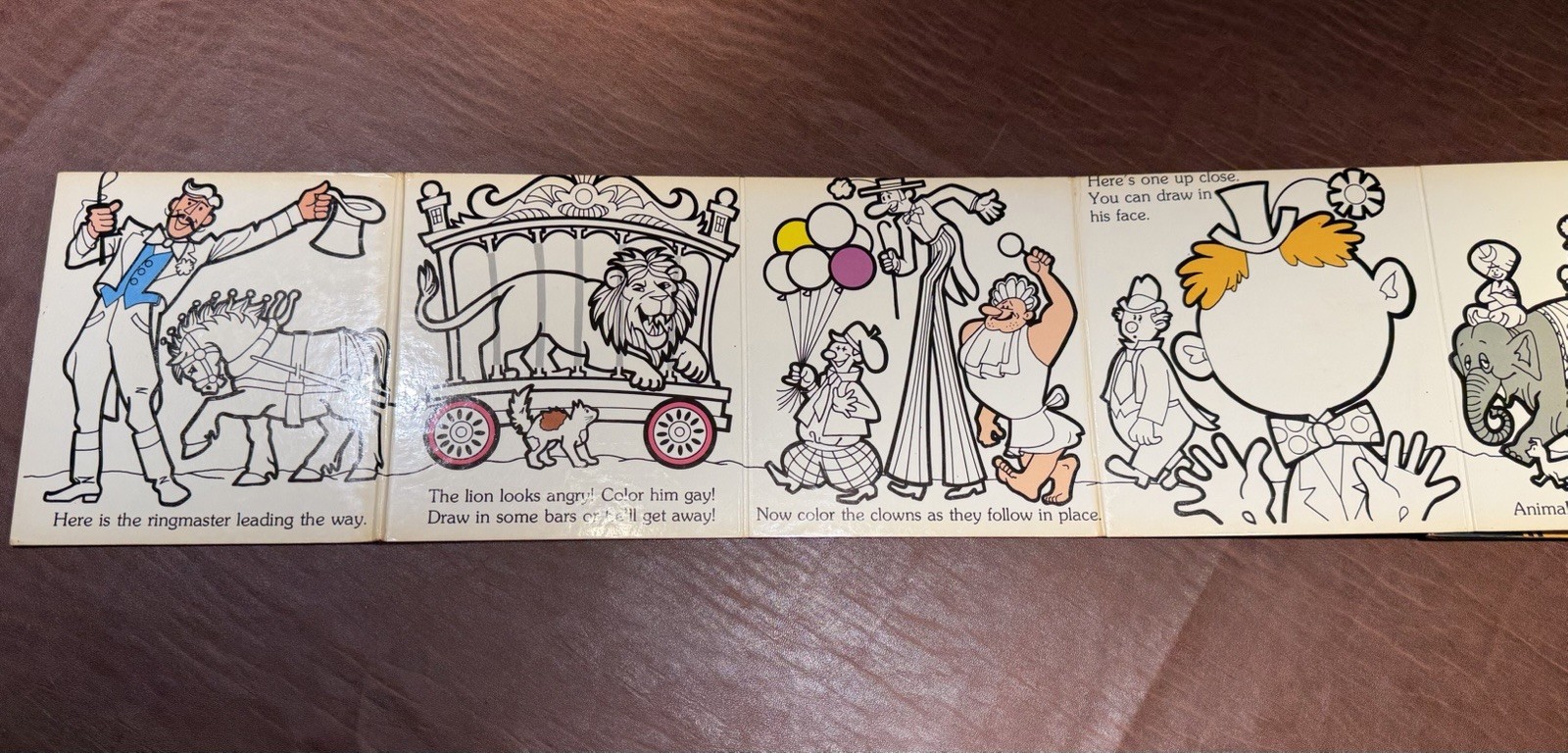 1980 Crayola Fold-A-Book Color & Re-Color Storybook…Train&Circus Parade #7301(C)