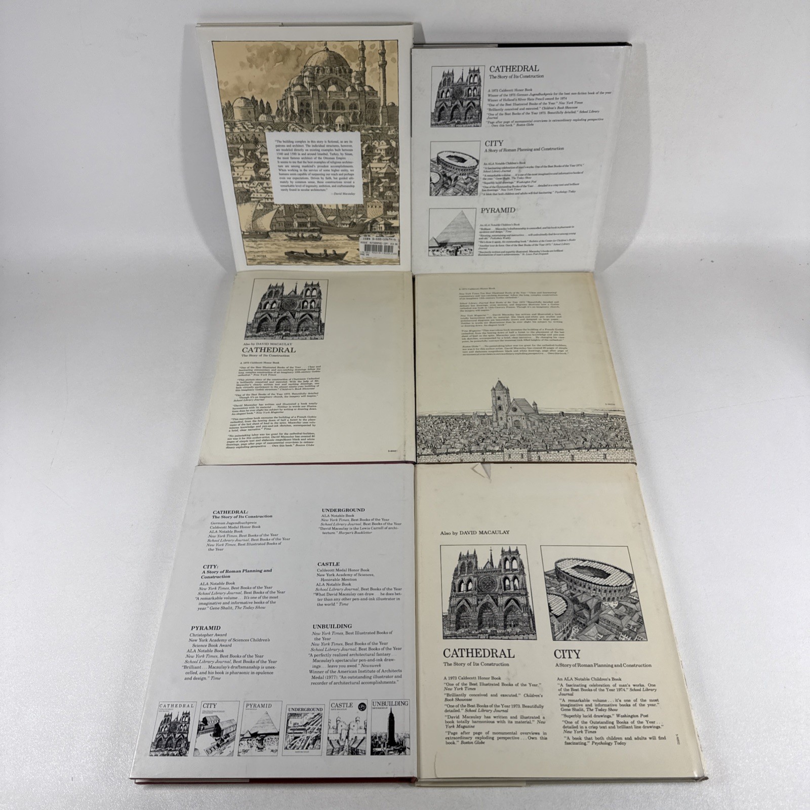 David Macaulay Architecture Book Lot 6 City Cathedral Mosque Castle SIGNED 1st