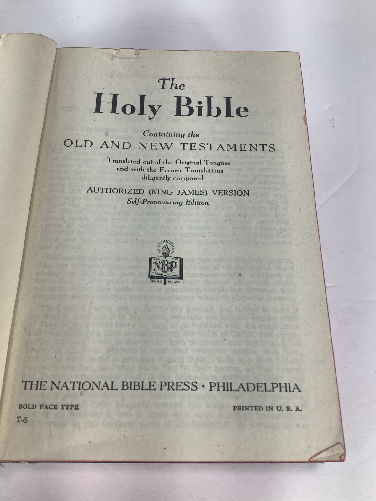 Vintage~NBP~Holy Bible King James Version Self-Pronouncing~Hardcover