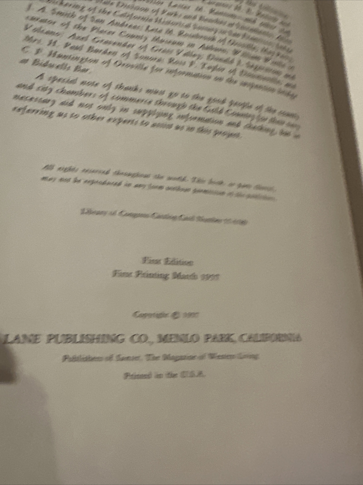 Editors of Sunset Books and Sunset Magazine: Gold Rush Country 1957 1st edition