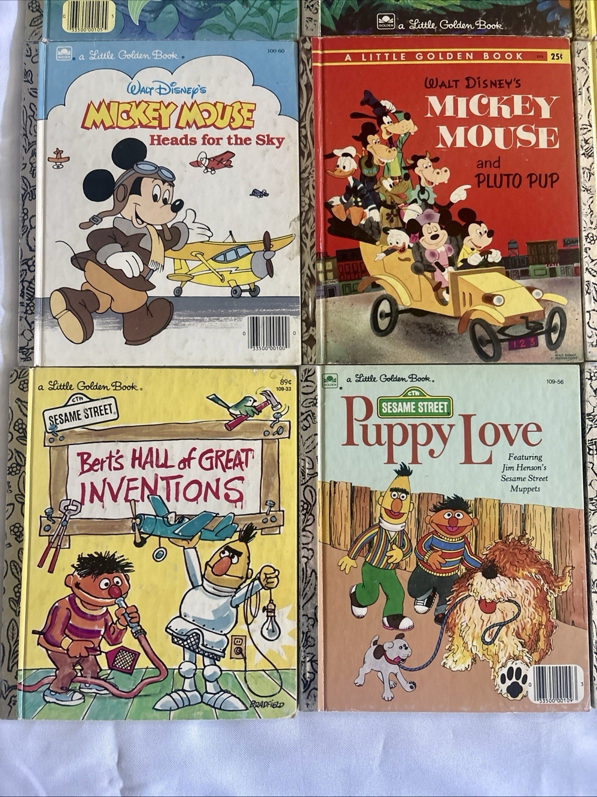 Vintage Little Golden Book Lot Of 14 Walt Disney Sesame Street Looney Toons