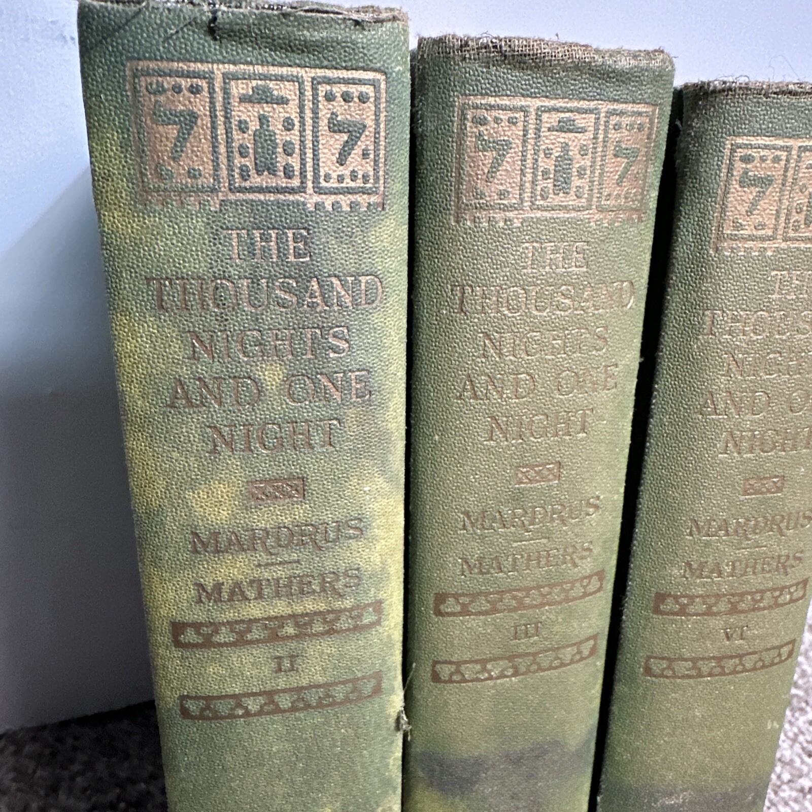 Book of Thousand Nights and One Night 3/8 Vols. 2 3 6 Set E. Powys Mathers 1930