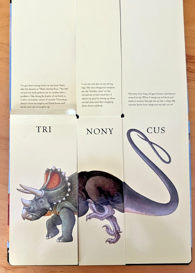 Flip-O-Saurus Board Book By Sara Ball Dinosaur Educational Interactive EXCELLENT