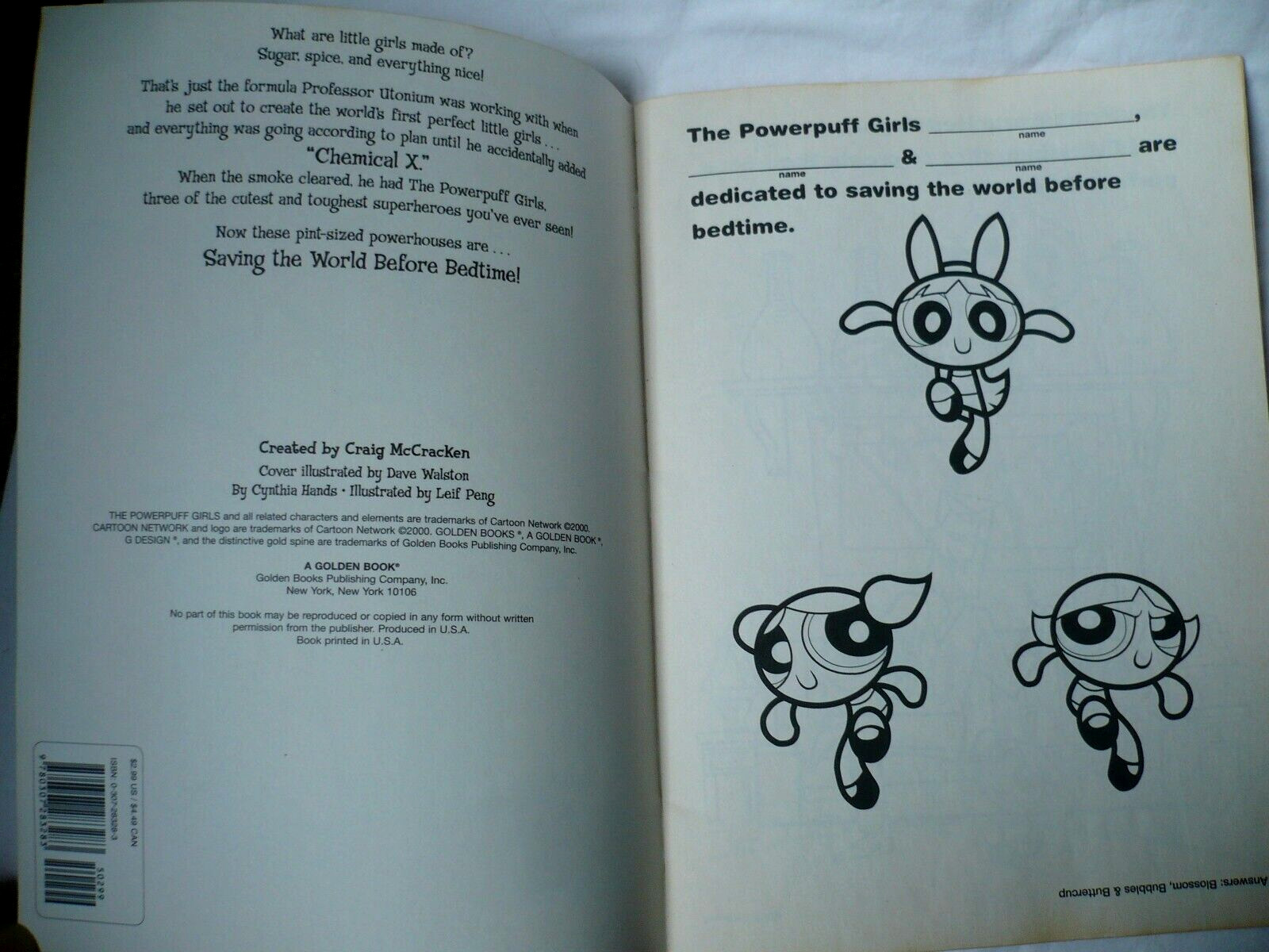 The Powerpuff Girls Coloring Book, 2000 Sugar, Spice & Everything Nice, 16 Pages