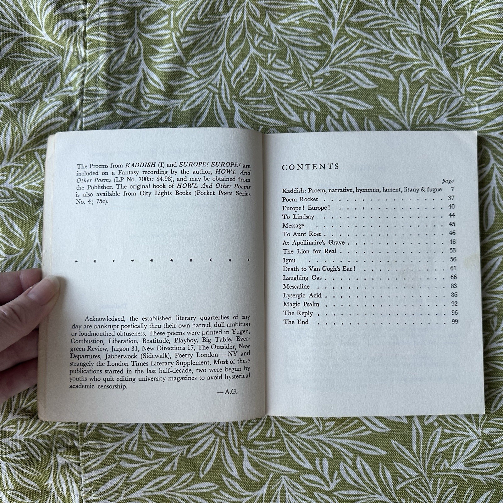 Allen Ginsberg – Kaddish and Other Poems, 1958-1960 – 8th Printing