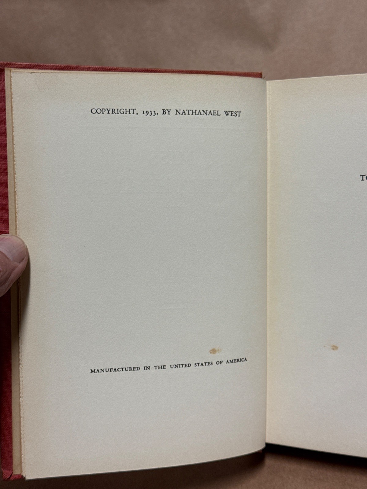 Miss Lonelyhearts Nathanael West Hardcover 1933