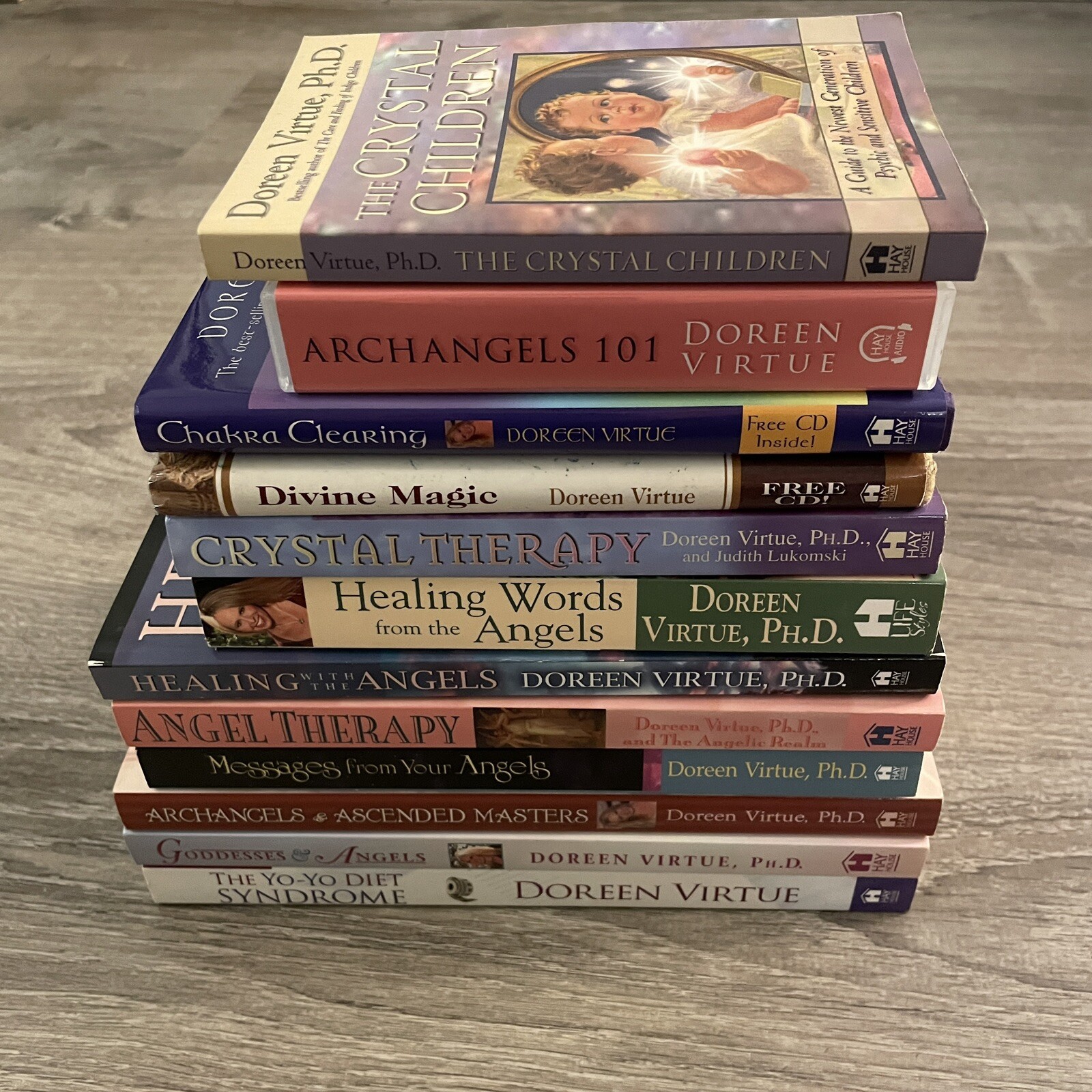 Doreen Virtue 14 Book & CD Lot Archangels Angels Goddesses Crystal Children